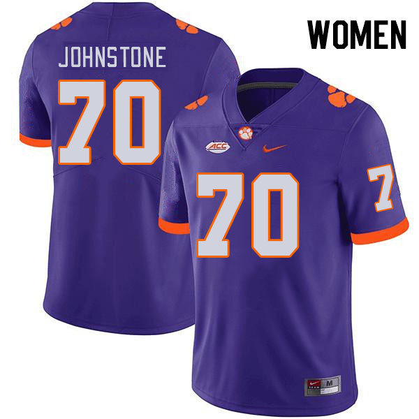 Women #70 Mason Johnstone Clemson Tigers College Football Jerseys Stitched-Purple
